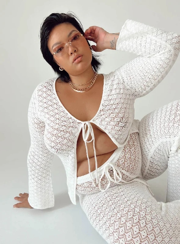 Great Deals Wild & Free Crochet Top White Curve