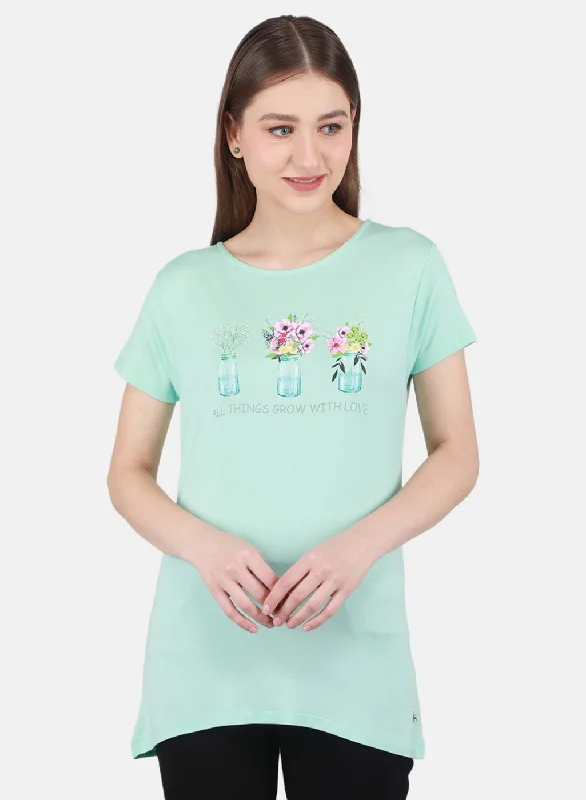 Weekend Deals That Dazzle Women Aqua Blue Printed Top
