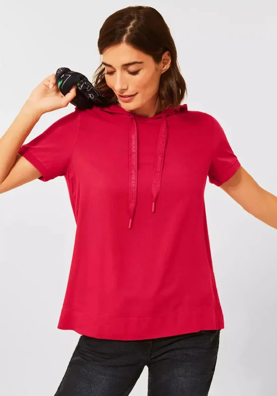 Bargain Alert Cecil Short Sleeve Hooded T-Shirt, Hot Red