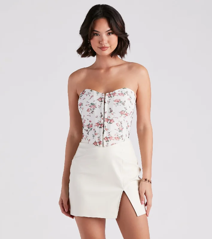 Unmissable Offer Floral Daydream Mesh Crop Bustier