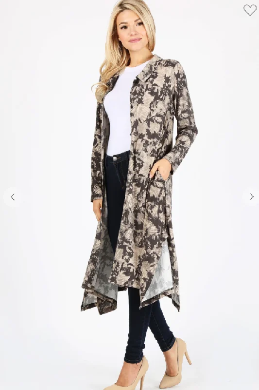 Act Now Knit Printed Midi Dress/Jacket - 2 Colors