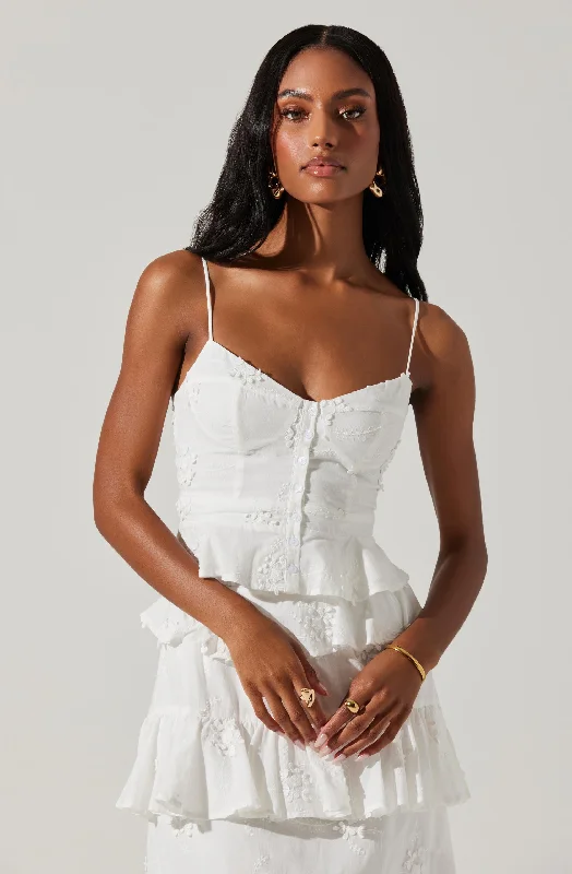Super Sale Elfie Eyelet Embroidered Top