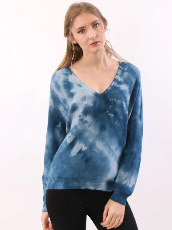 Clearance Items Hand Dyed V neck Sweater in Cotton