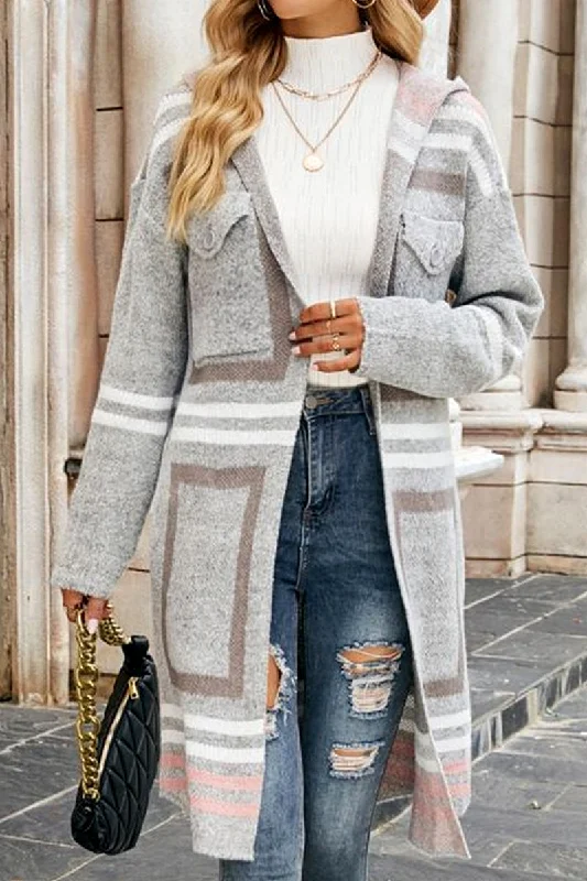 Must-Have Deals WOMEN PATTERNED COZY OPEN FRONT LONG COAT