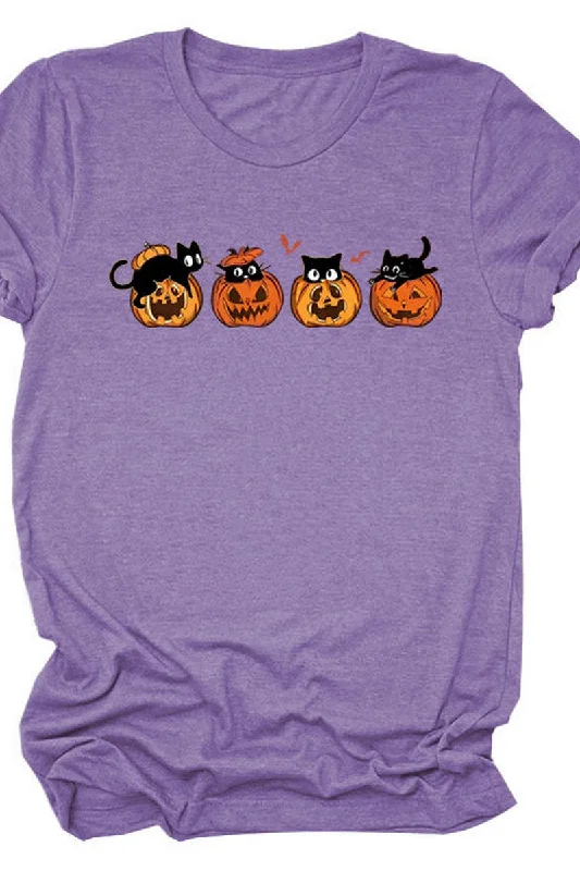 Don't Delay PUMPKIN CAT CUTE AND FUNNY SHORT SLEEVE WOMEN