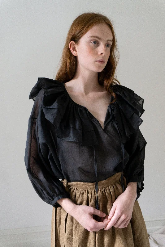 Lowest Price Rosario Cotton Voile Blouse - Black