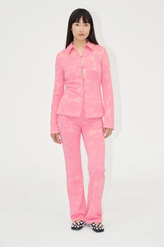 Midnight Sale Long Flared Elasticated Pants - Rose Relief