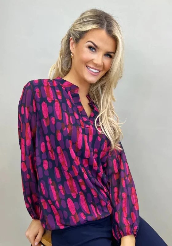 Don't Miss Out Kate & Pippa Print Band Hem Top, Multi