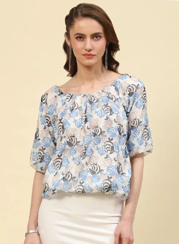 Special Price Women Blue Printed Top