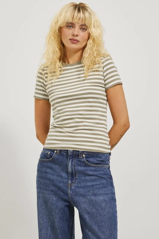 Bonus Savings Jjxx - Jxgigi Str Ss Stripe Tee Sn - 4389661 Aloe Seedpearl
