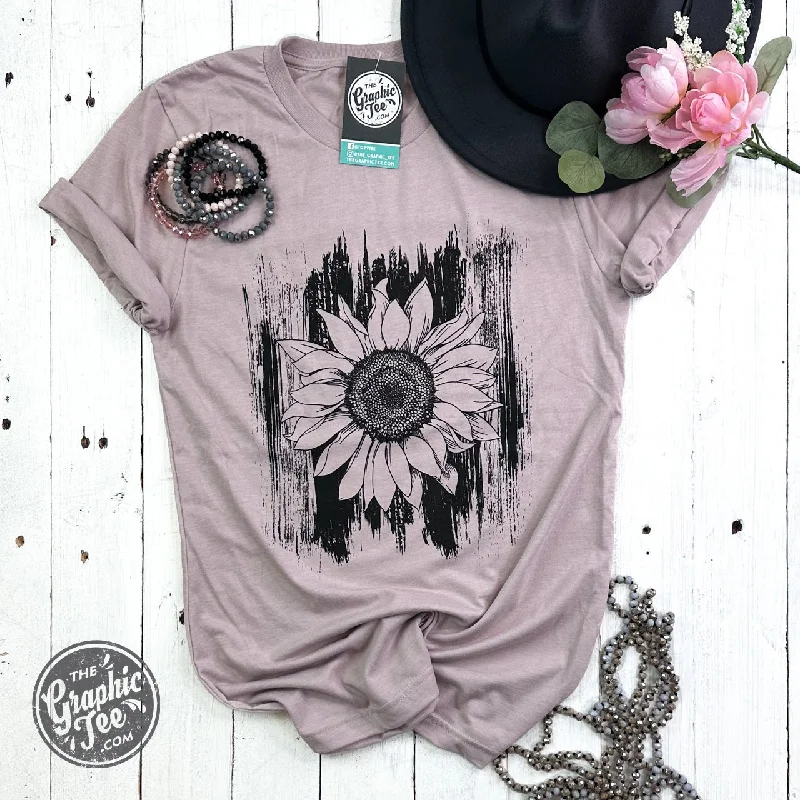 Early Bird Discount Sunflower with Brush Strokes Crewneck Tee