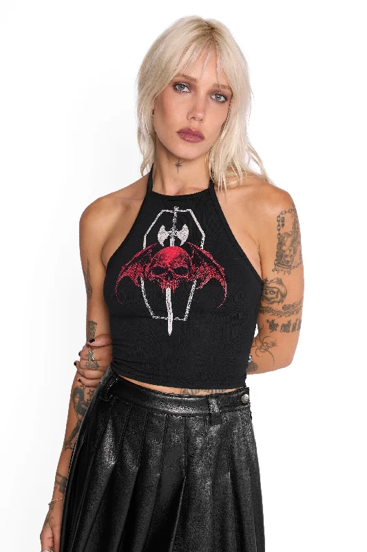 Midnight Madness Amory Halter Crop Top