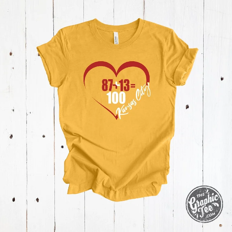 Price Buster 87+13=100 Kansas City Heart Tee