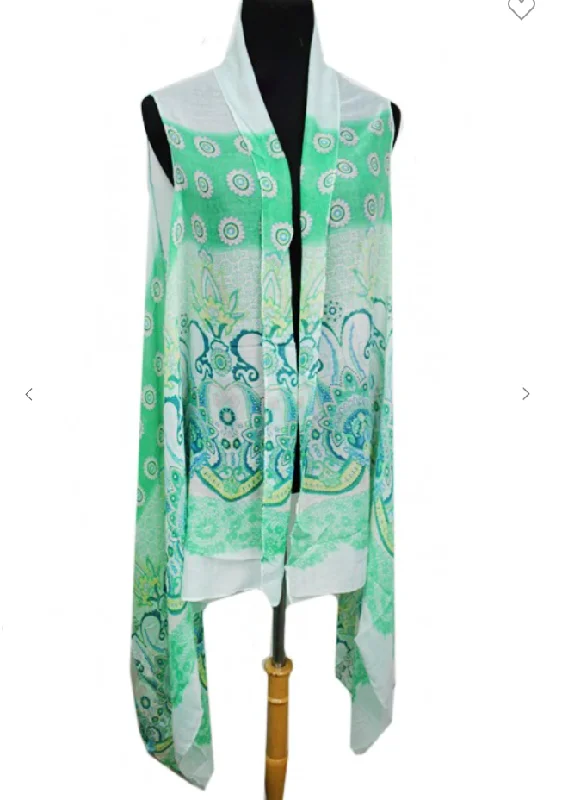 Lowest Prices Mystic Lotus Blossoms Printed Sheer Vest - 3 Colors
