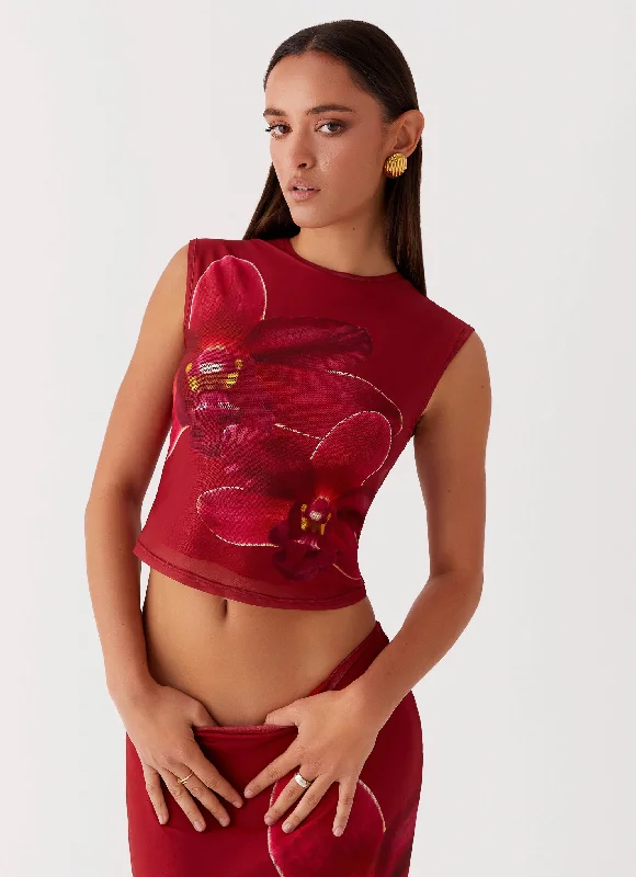 Special Price Waiting for Dawn Mesh Top - Rosa