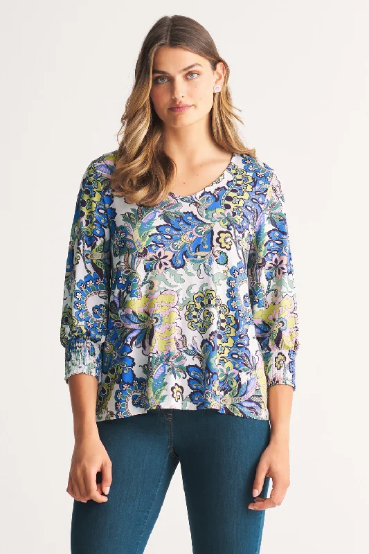 Super Savings Print Jersey Top - Multi Paisley