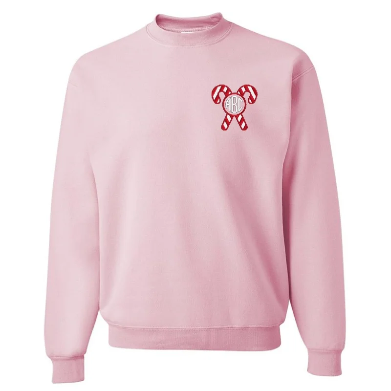 Limited Quantity Monogrammed 'Candy Cane' Crewneck Sweatshirt