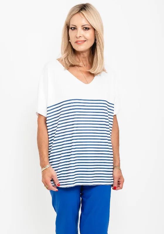 Price Cut Seventy1 One Size Striped T-Shirt, White & Navy