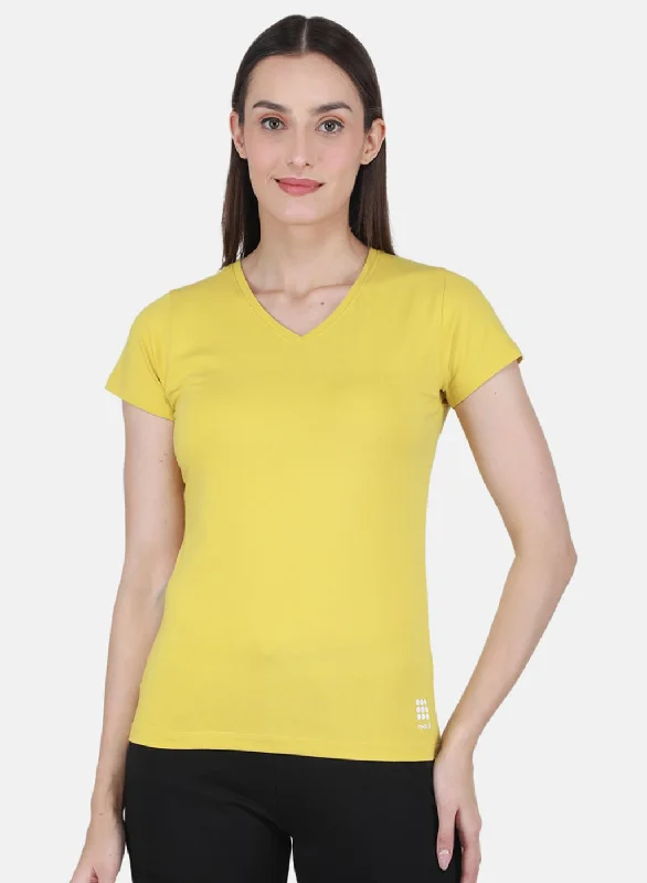 Weekend Special Rock-it Women Yellow Solid Top