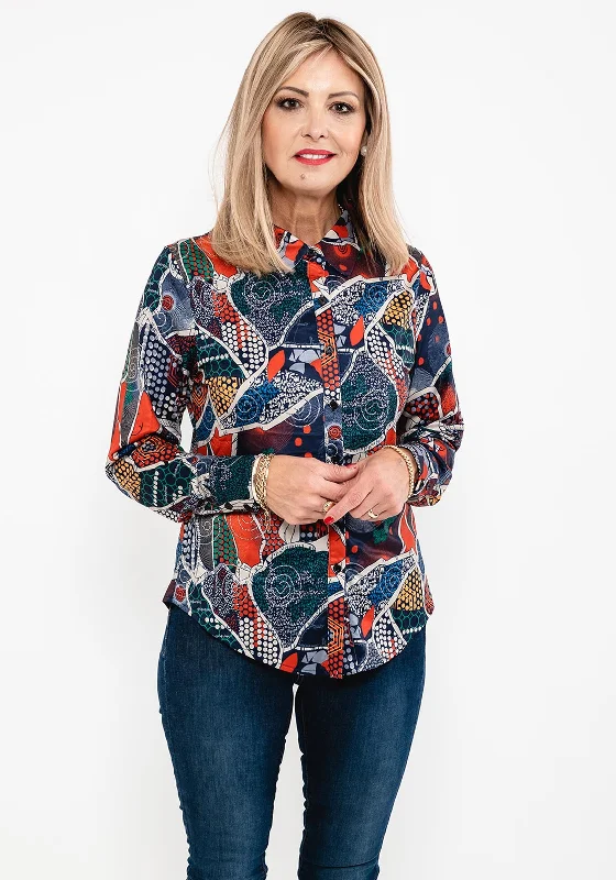 Weekend Deals to Make You Happy Seventy1 Multi Design Print Blouse, Navy Multi