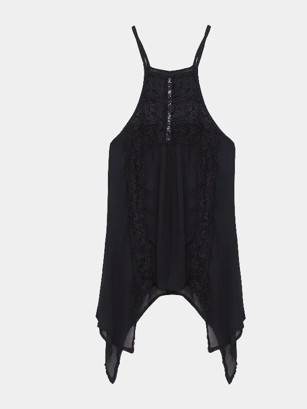 Buy Now Custom Sheer Hollow Lace Insert Sexy Cami