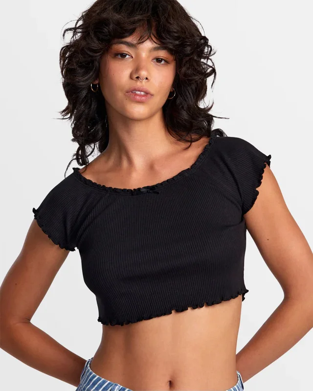 Take Advantage Delilah Off-Shoulder Crop Top