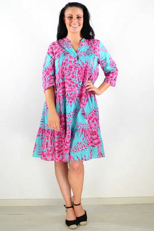 Daily Specials Aqua Pink Beth Tunic Dress