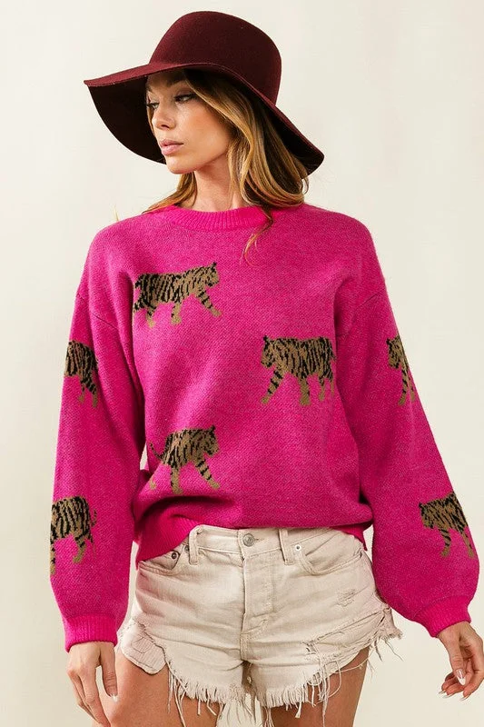 Major Savings Tiger Pattern Sweater
