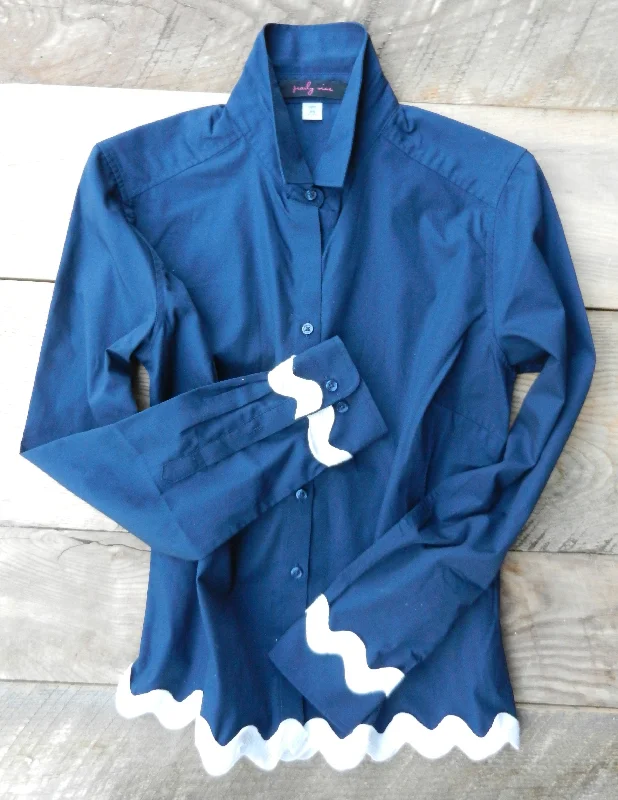 Half Price Bridget Ric Rac Shirt (RRNavy-White)