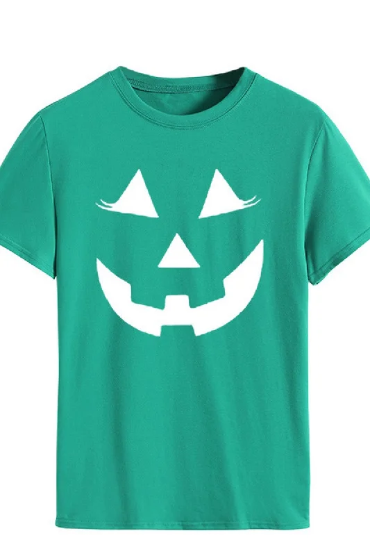 Weekend Specials to Enjoy WOMEN LOOSE FIT HALLOWEEN PRINTING SHORT T SHIRT