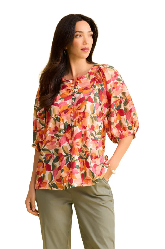 Act Fast Cotton Blouse - Rococo White Print
