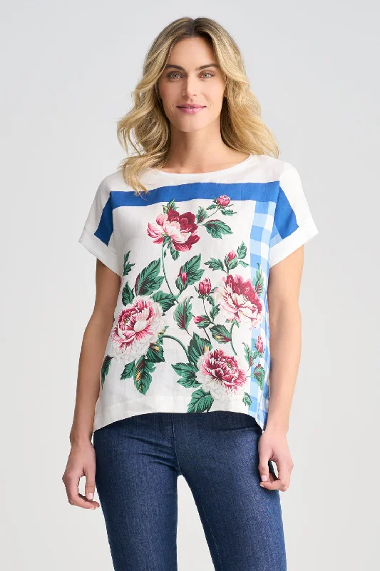 Big Savings Printed Linen Mix Top