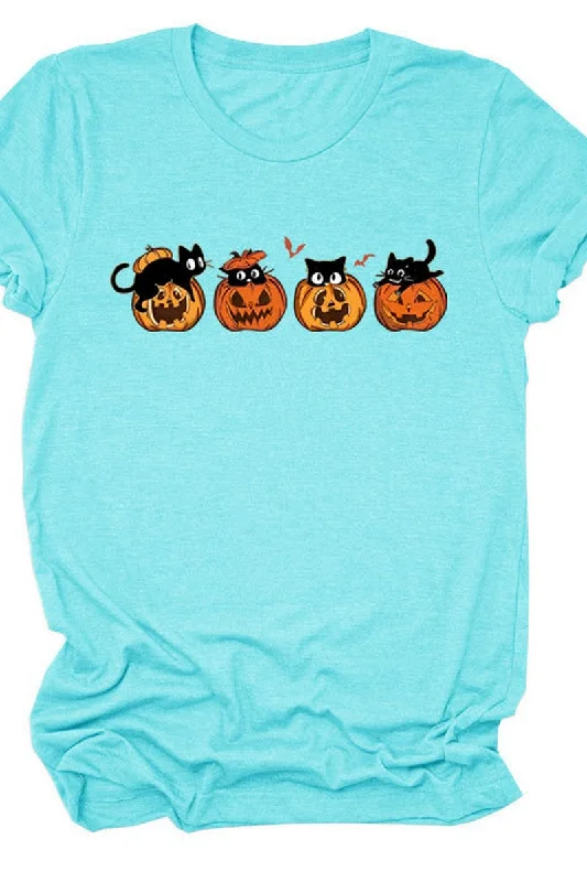 Hurry In PUMPKIN CAT CUTE AND FUNNY SHORT SLEEVE WOMEN
