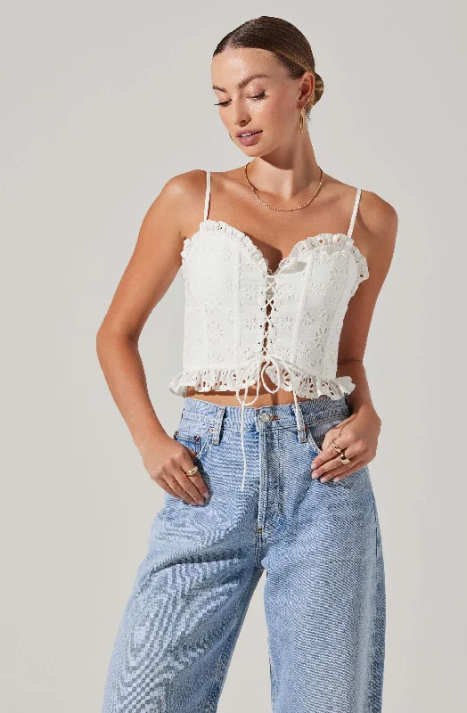 Extra Savings Dreama Lace Up Sleeveless Top