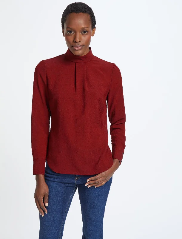 Savings Galore Riley Techni Voile Blouse - Rust