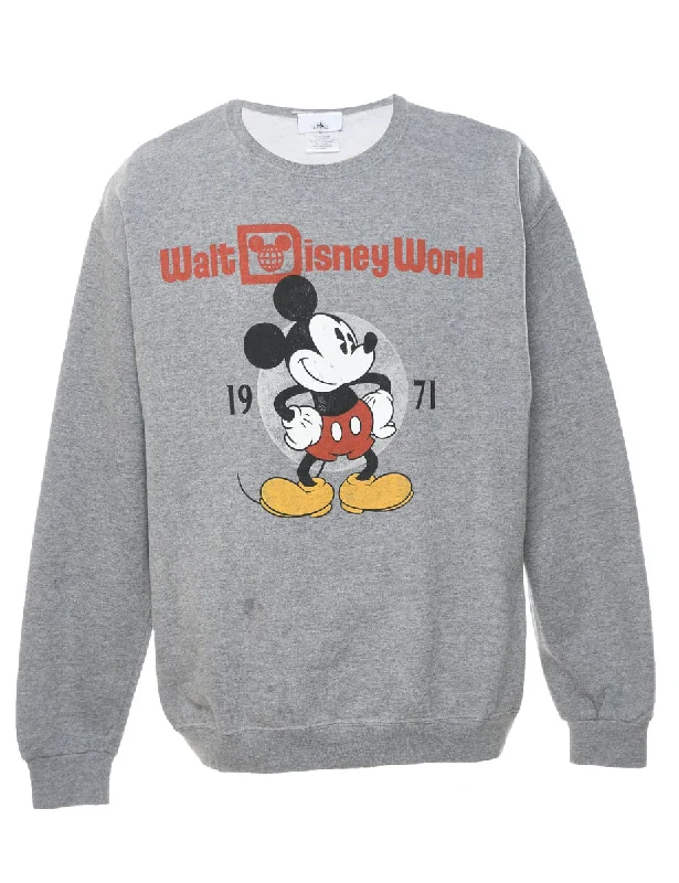 Weekend Bargains to Enjoy Disney World Grey Printed Cartoon Sweatshirt - L