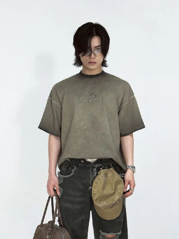 Extra Discounts Vintage Grey Loose Fit Short Sleeve Tops [S0000008490]