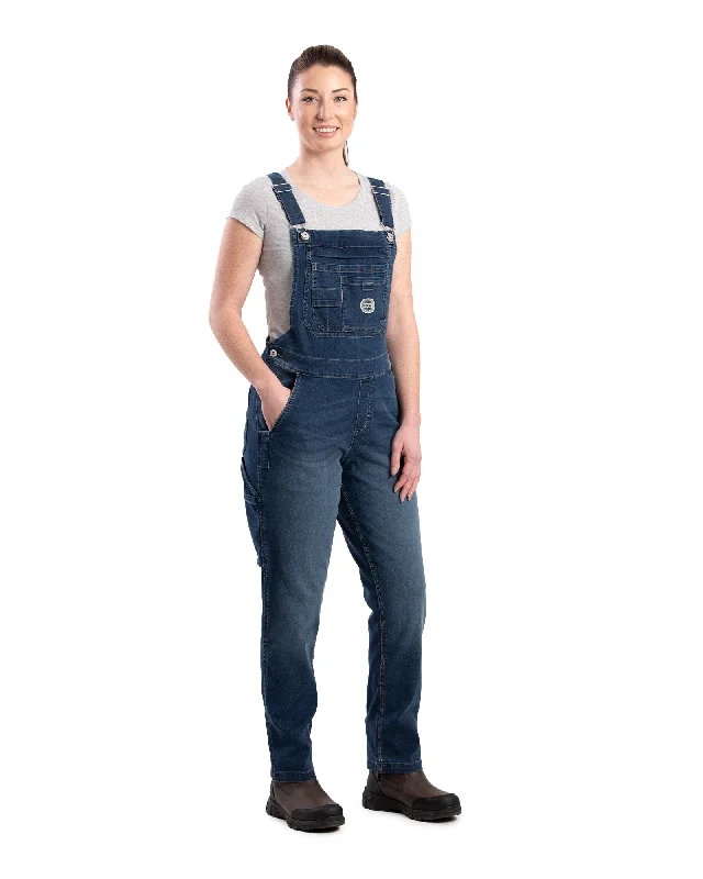 Exclusive Deal Women's Vintage Washed Flex Denim Bib Overall