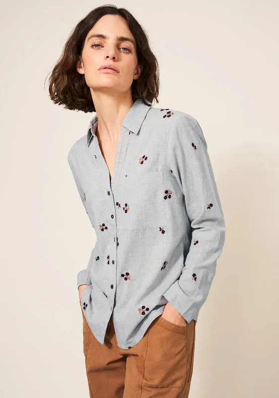 Super Sale White Stuff Serena Embroidered Shirt, Grey
