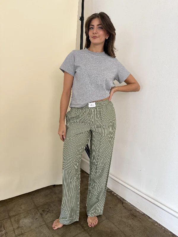 Customer Appreciation Sale Things Between Luna Olive Striped Elastic Boxer Pants
