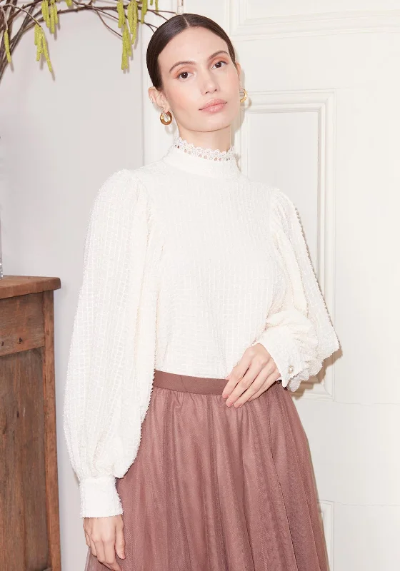 Weekend Specials to Relish Jovonna Karment Balloon Sleeve Top, Cream