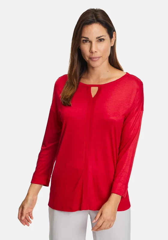 Great Bargains Betty Barclay Key Hole Neck Top, Red