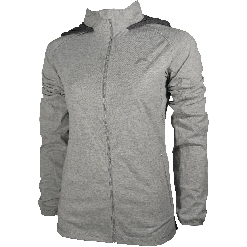 Weekend Discounts to Celebrate More Mile Marl Full Zip Womens Training Hoody - Grey
