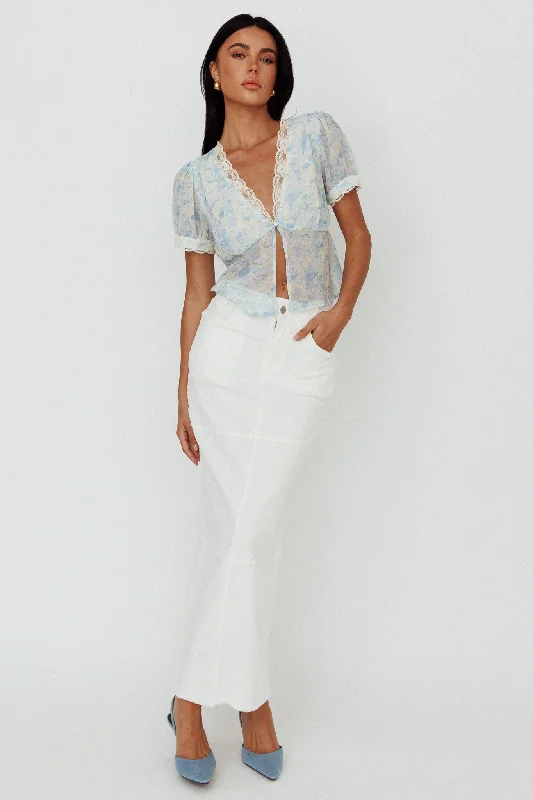 Weekend Deals You Can't Resist Thalia Pocket Maxi Skirt White