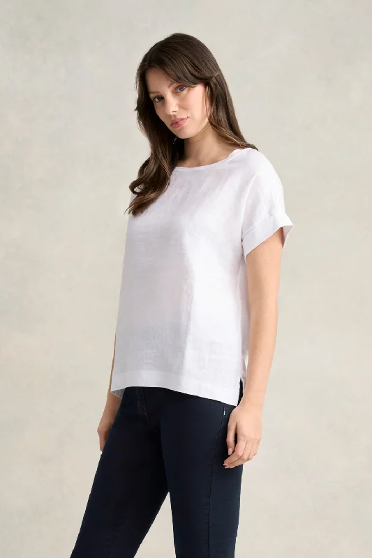 Half Price Linen Mix Top - White