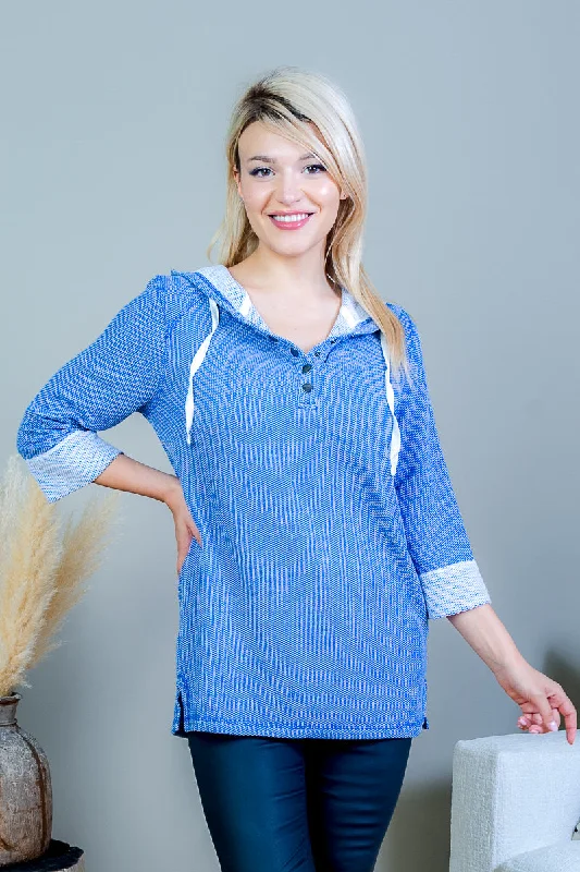 Weekend Savings Spectacular Hooded 1/4 Button Snap Pullover Sweater with Rolled Cuffs in Indigo (SK184249) Weekend Savings Spectacular Hooded 1/4 Button Snap Pullover Sweater with Rolled Cuffs in Indigo (SK184249)