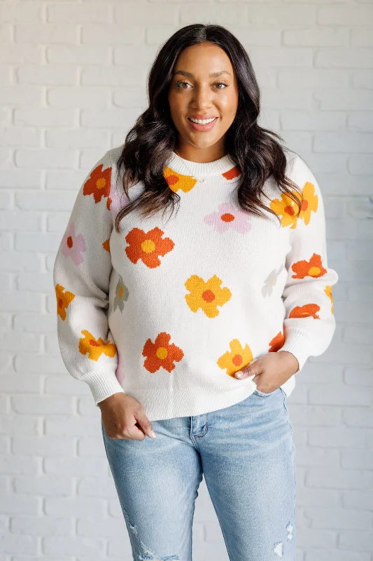 Weekend Specials to Savor Falling Flowers Floral Sweater
