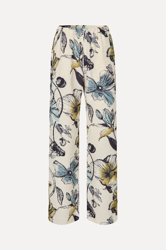 Weekend Extravaganza: Shop Now Elasticated Long Pants - Fine Line Poppies