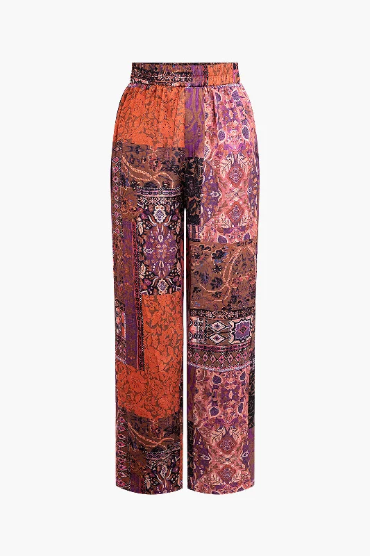 Today Only Bohemian Print Straight Leg Pants