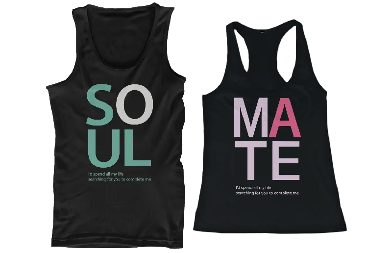 Seasonal Sale SOUL MATE Couple Tank Tops Cute His and Her Matching Tanks for Couples